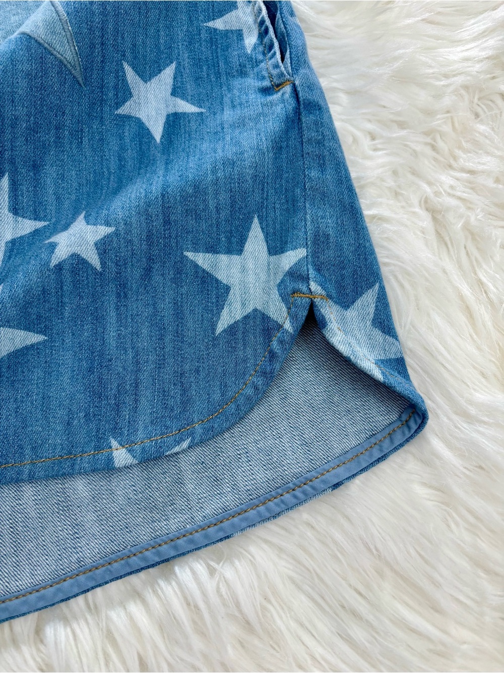 Stella McCartney Kids Star Blue Denim Shirt Dress Little Girls Size 8 Pockets - Picture 9 of 11